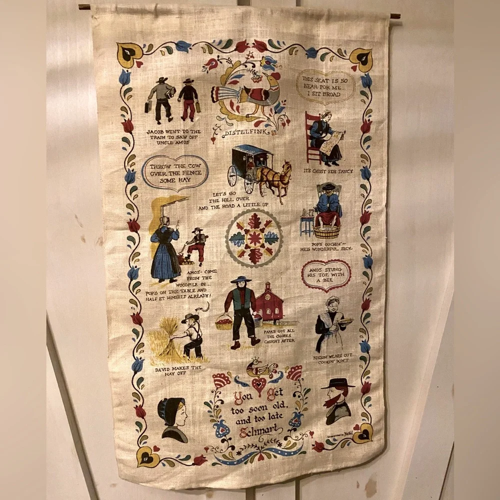 Vintage 60’s Amish Country Sampler Wall Hanging
